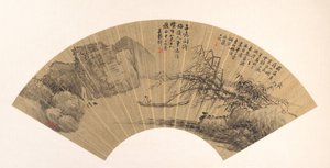 Landschap, gedateerd 1894 door Wu Guxiang
