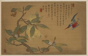 Vogel, Fruit en Bloemen door Wu Zhang