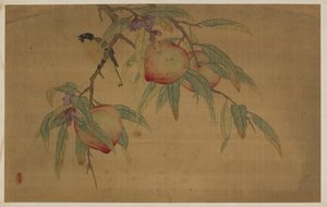 Vogel, fruit en bloemen door Wu Zhang