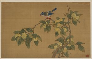 Vogel en Fruit door Wu Zhang