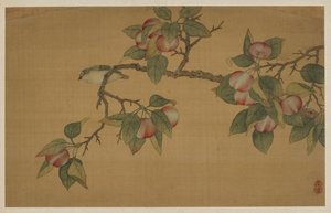 Vogel en fruit, Qing-dynastie, 1741