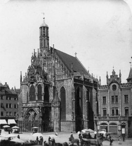 De Frauenkirche, Neurenberg, Beieren, Duitsland, ca. 1900 door Wurthle and Sons