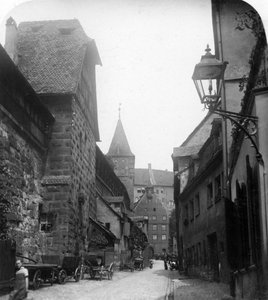 De Tiergartnertor, Neurenberg, Duitsland, ca. 1900s