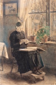 Kantkloster (La Dentellière) door Xavier Mellery