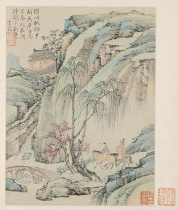 Album van Seizoenslandschappen, Blad B vorig blad 1, 1668 door Xiao Yuncong