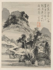 Album van Seizoenslandschappen, Blad D vorig blad 2, 1668 door Xiao Yuncong