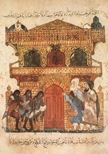 Ms Ar 5847 f.120, Paleis van een dame, uit Maqamat door Al Hariri, ca. 1240