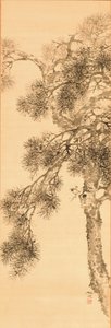 Pijnboom, voor 1856 door Yamamoto Baiitsu