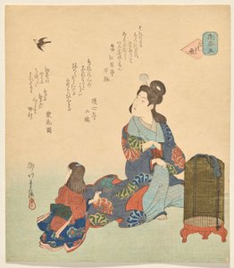 Nummer Vijf: De Hartbloem, uit de serie Bloemen door Yanagawa Shigenobu II