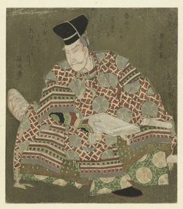 Een zittende krijger door Yashima Gakutei
