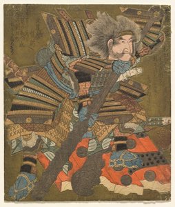 Asahina bestormt de poort (Asahina mon yaburi), uit de serie Drie bestormingen (Haitatsu sanban) door Yashima Gakutei