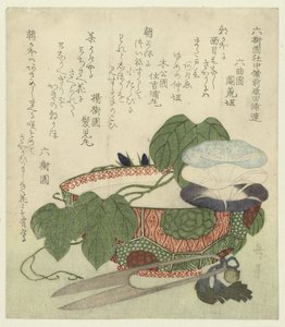 Bloeiende winde in een porseleinen kom door Yashima Gakutei