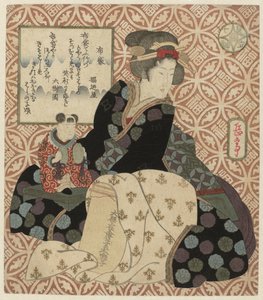 De God Hotei door Yashima Gakutei