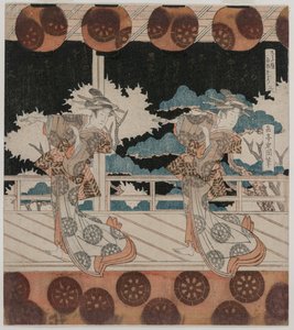 De dans in Furuichi voor de Hisagataya-groep door Yashima Gakutei