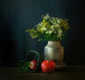 Rustiek bloemstilleven door Yinan F.