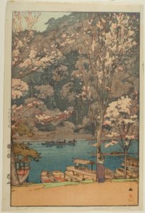 Arashiyama, uit de serie "Acht Scènes van Kersenbloesems" door Yoshida Hiroshi