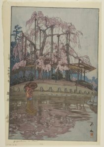 Yozakura in de regen door Yoshida Hiroshi