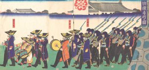 Parade van de troepen van de keizer door Yoshifuji