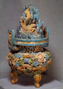 Chinese kunst: brander voor parfums in terracotta. Periode van de Yuan-dynastie. 1271-1368.