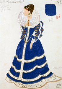 Poolse dame, kostuumschets door Yves Bonnat