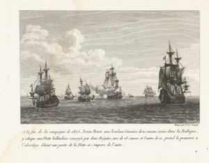 Jan Bart valt Hollandse schepen in de Baltische zee aan, 1675