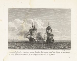 Jan Bart verovert een Hollands fregat, 1677