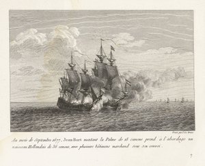 Jan Bart verovert een Hollands fregat, 1677