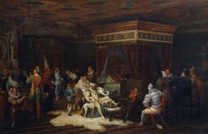 De aankomst van de hertog van Guise in de kamer van koning Hendrik III in Fontainebleau, 1861 door Yves Theophile Rene Grenier de Saint