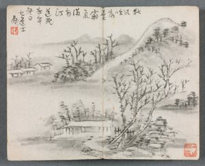 Miniatuuralbum met figuren en landschap, 1822