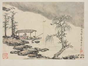 Landschapsalbum in verschillende stijlen: Plezier in een bergbeek door Zha Shibiao