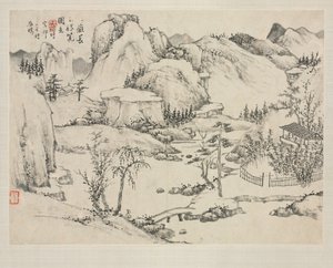 Landschapsalbum in verschillende stijlen: Landschap van Mt. Changbai naar Huang Gongwang