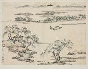 Landschapsalbum in verschillende stijlen: De stroom van Wuling, 1684