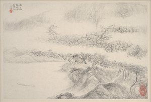 Landschappen, gedateerd 1644 door Zhang Feng