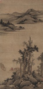Vissers-heremieten in stroom en berg door Zhao Yong