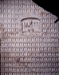 Chinese kunst: stele van de duizend Boeddha