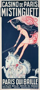 Poster die Mistinguett adverteert in het Casino de Paris door Zig