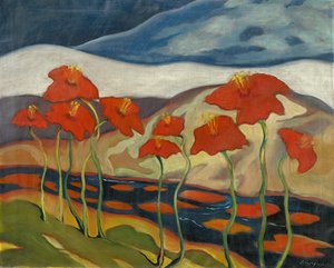 Landschap met Bloemen door Zolo Palugyay