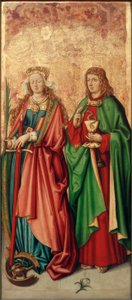 Zürcher Veilchenmeister, Heilige Catharina en Johannes Evangelist door Zürcher Veilchenmeister