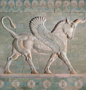 Gevleugelde stier, Perzisch, uit Susa, Achaemenidische dynastie, ca. 500 v.Chr. door Hippolyte Lalaise Devéria