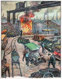 Een auto-ontlading in de VS, 1924 (illustratie) door . .