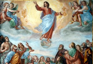 Hemelvaart van Christus. De Basiliek della Santissima Annunziata del Vastato. Genua. Italië.