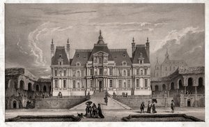 Kasteel van Maison Lafitte, circa 1850 (gravure) door . .