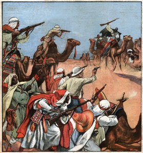 Franse koloniale konvooi in de Maghreb door Ferdinand Georg Waldmuller