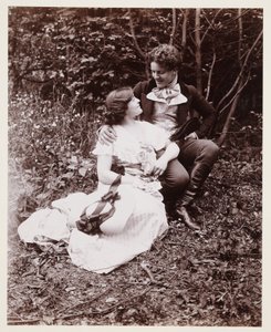 Edwardiaans portret, stel in 19e-eeuwse kleding door John Pardon