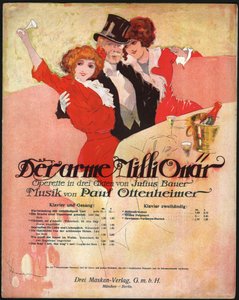 Elegante man omringt mooie vrouwen in de Belle Epoque, ca. 1913 (illustratie)