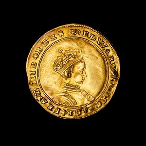Engelse geslagen gouden halve soevereine munt door Hippolyte Lalaise Devéria
