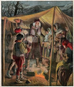 Exodus van Servische bevolkingen door Ferdinand Georg Waldmuller
