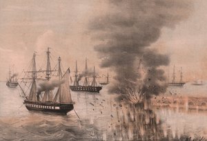 Explosie van lantaarn van Ancona aan zeezijde, belegering van Ancona