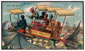 Vliegende bus in Parijs, ca. 1910