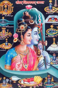 Hindoegod Shiva en godin Parvathi